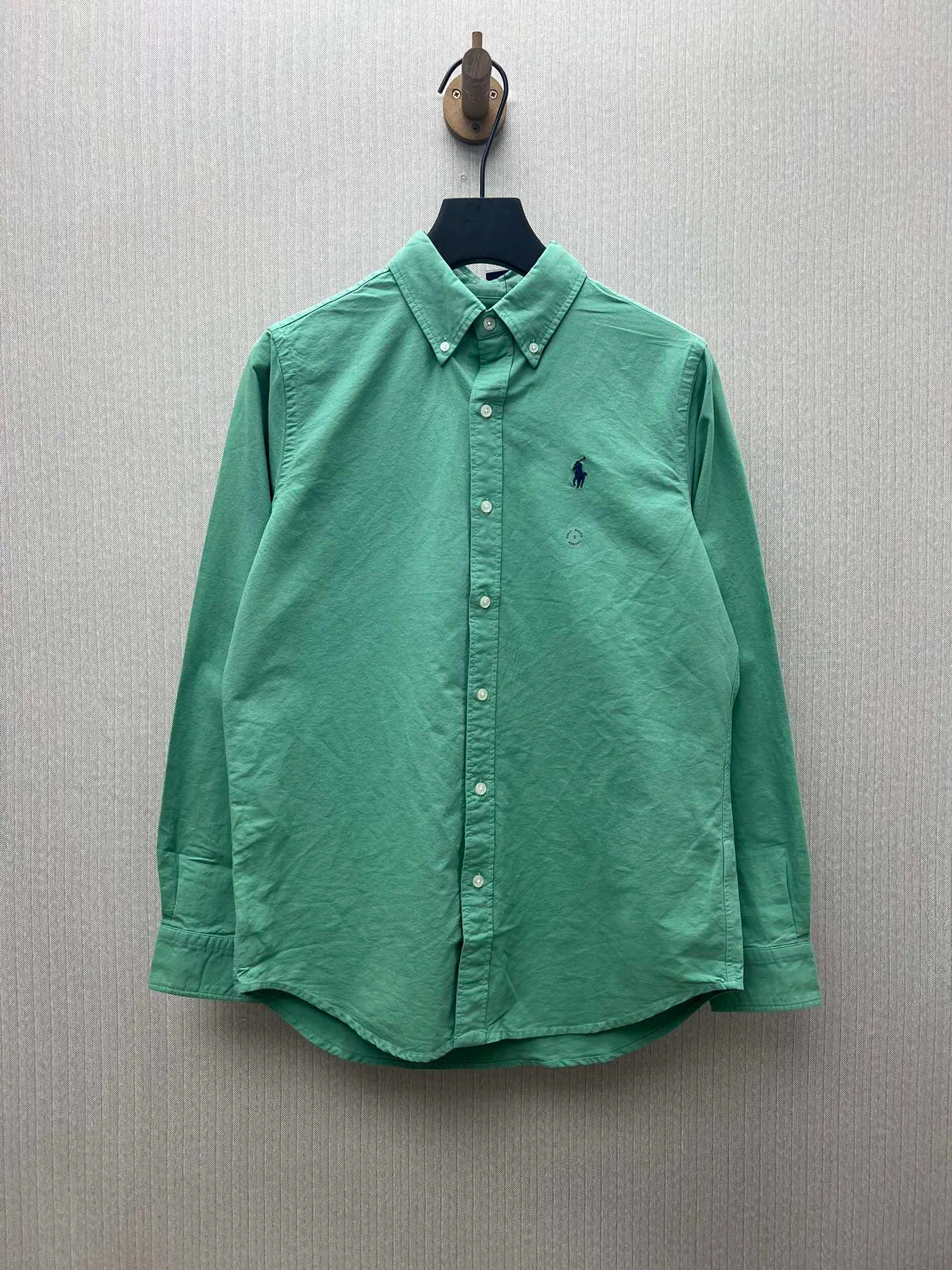 🅿️460 Polo 25ss new solid color logo embroidered buttoned long-sleeved shirt men's high version code number: XS.S.M.L.XL.